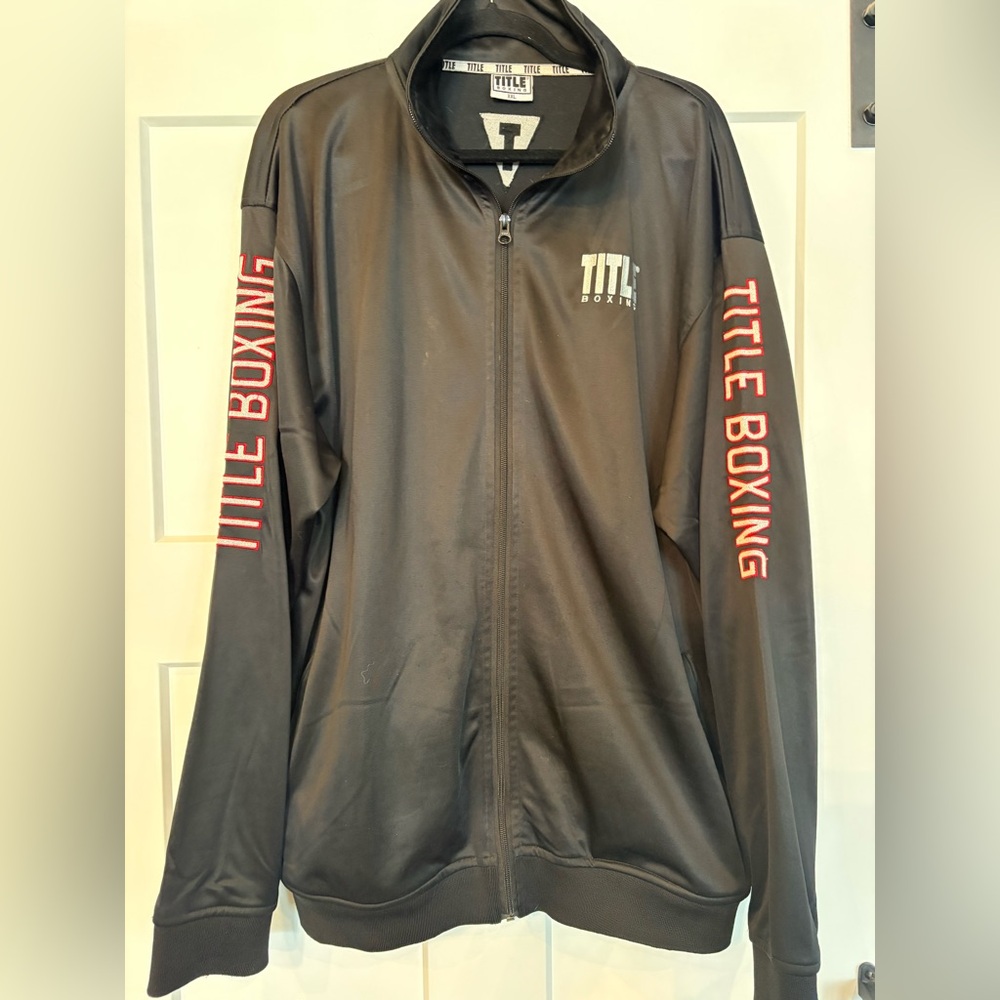 Title Boxing Black Full Zip Track Jacket XXL Red Logo Athletic Training